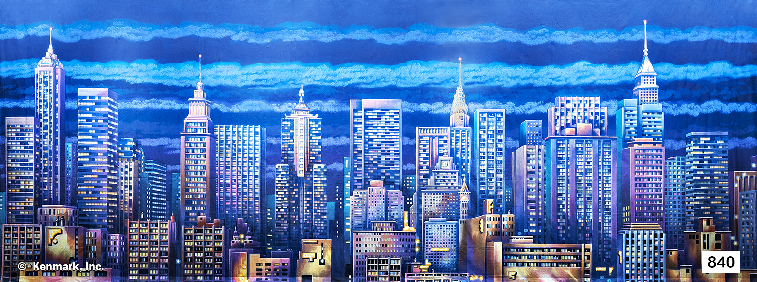 D840 City at Night Backdrop - Kenmark Theatrical Backdrops